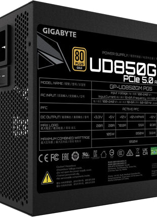 GIGABYTE GP-UD850GM PG5 Rev2.0 - PCIe5.0 Ready - ATX3.0-850W 80 Plus Gold Certified - Fully Modular Power Supply
