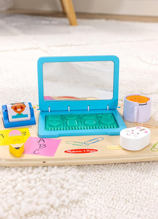 Melissa & Doug Wooden Work & Play Desktop Activity Board Infant and Toddler Sensory Toy - FSC-Certified