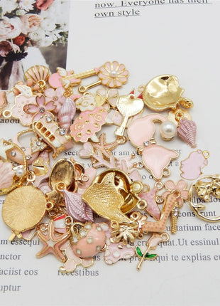 30pcs Mixed Enamel Charms Pendants for Jewelry Making Bulk lot Necklace Earrings Bracelet Craft Findings