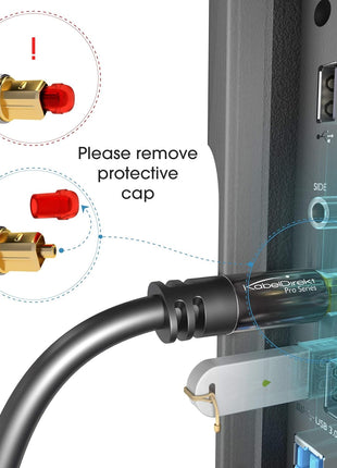KabelDirekt TOSLINK – Optical Audio Cable – 6ft – Fiber Optic Cord, S/PDIF Digital Audio Optical Cable for Soundbar, Stereo Systems, Home Cinema, Xbox One/PS4 – Designed in Germany