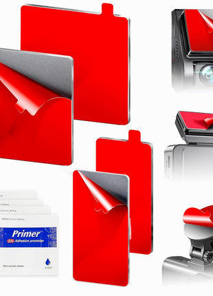 4-Pack Double-Sided Adhesive Pads for Dash Cam Mount – Heat-Resistant High-Bond Replacement Tape – 2 Square & 2 Rectangular Pads for Windshield and Dashboard – Includes Adhesion Promoter