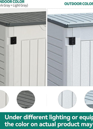 YITAHOME 59 Cuft Outdoor Tall Storage Shed, Waterproof Vertical Resin Shed for Garden, Garage, Patio, Lockable Tool Storage, No Shelves Included, Light Gray
