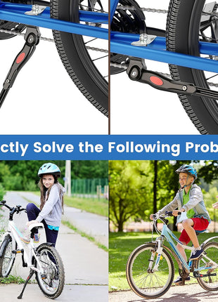 VECKUSON Kickstand for Kids Bike, Bicycle Kickstands Center Mount for 16 18 20 22 Inch Bicycles Adjustable Aluminum Alloy Kickstands for 16-18-20inch 18-20-22inch Mountain Bike