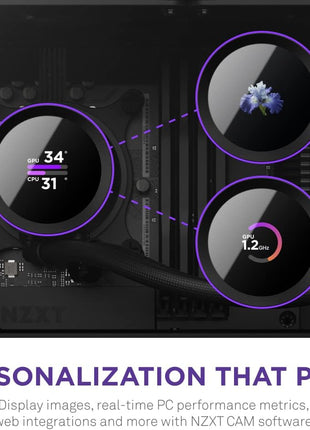 NZXT Kraken 280-280mm AIO Liquid CPU Cooler, LCD - Black | 280mm AIO with a customizable 1.54-inch square LCD. Monitor temps or show custom art, all controlled through CAM.