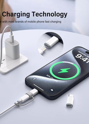 Thousover 4 Pack Lightning to USB C Adapter for iPhone 15/16/17 Pro/17 Pro Max,for iPhone 17/16 Charger,17/16 Accessories,Fast Charging & Data Transfer,USB C Charger Connector Cable,Not for Audio/OTG