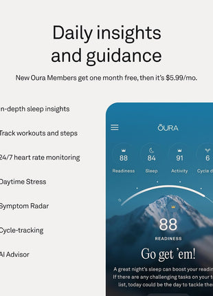 Oura Ring 5 Smart Ring - Silver - Size 10 - Fitness & Sleep Tracker