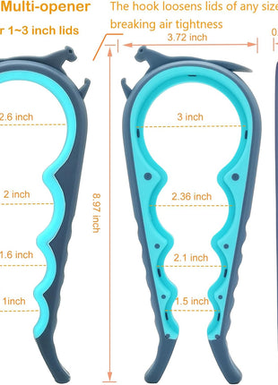 Otstar Jar Opener Bottle Opener and Can Opener for Weak hands, Seniors with Arthritis and Anyone with Low Strength, Mutil Jar Opener Get Lids Off Easily (Blue and Grey)