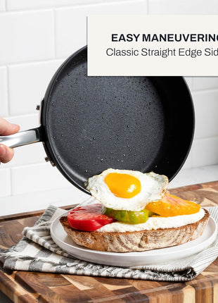 All-Clad HA1 Hard Anodized Non Stick Fry Pan Set 2 Piece, 8, 10 Inch, Induction, Oven Broiler Safe 500F, Pots and Pans Set, Kitchen Frying Pans, Skillets, Premium Cookware, Home, Dishwasher Safe Black