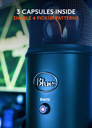 Logitech for Creators Blue Microphones Yeti USB Microphone (Blackout)