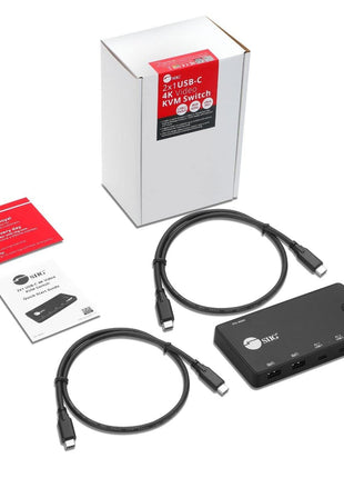 SIIG 2 Port USB-C KVM Switch - 2 Computers to 1 Monitor - 2X USB-A + 2X USB-C - Single 4K 60Hz HDMI, USB-C Bus Powered, Button Control, Thunderbolt 3 Compatible (CE-KV0B11-S1)