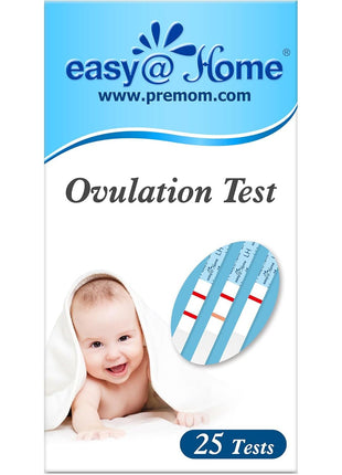 Easy@Home Ovulation Test Strips, 25 Pack Fertility Tests | Ovulation Predictor Kit, Powered by Premom Ovulation Predictor iOS and Android App, 25 LH Strips