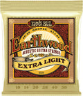 Ernie Ball Earthwood Extra Light 80/20 Bronze Acoustic Guitar Strings, 10-50 Gauge (P02006)