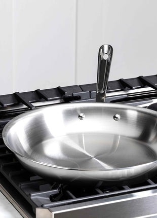 All-Clad D3® Stainless Steel 12 inch Frying Pan With Lid- Made in the USA- The Original Bonded Professional Cookware- Oven Safe & Induction Compatible