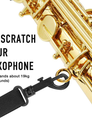 Upgraded Length Tenor Saxophone Neck Strap Soft Sax Leather Strap Padded for Alto and Tenor Saxophone