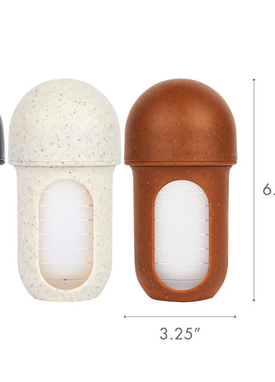Boon Nursh Silicone Baby Bottles - Speckle - 8 Oz - 3 Count | 100% Food-Safe Silicone, Made Without BPA Or PVC, Medium Flow, Air-Free Feeding, Helps Reduce Colic Symptoms, Dishwasher Safe