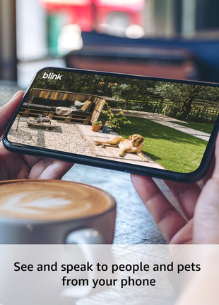 Blink Outdoor 4 – Wireless smart security camera, two-year battery life, 1080p HD day and infrared night live view, two-way talk. Sync Module Core included – 3 camera system