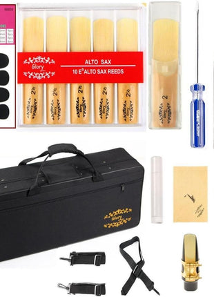 Glory Gold Laquer E Flat Alto Saxophone with 11reeds,8 Pads cushions,case,carekit