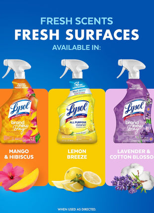 Lysol All Purpose Cleaner Spray, Multi-Purpose Disinfecting Spray, Kitchen & Bathroom Cleaner, Lemon Breeze Scent, 32 Fl Oz