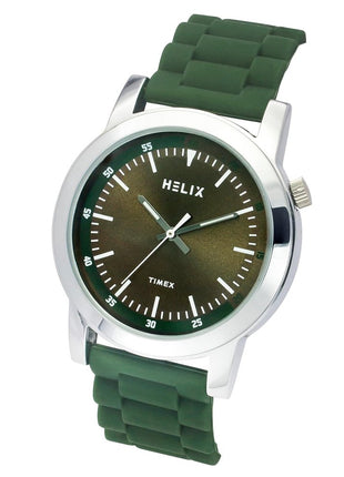 Helix By Timex Men Olive Round Dial Analog Watch - TW058HG01