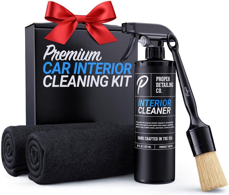 Interior Car Cleaning Kit - Professional Auto Detailing Supplies with Brush for Complete Vehicle Interior Detailing - Car Interior Cleaner Kit for Deep Cleaning. Car Detailing Interior Detailing Kit.