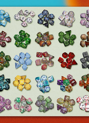 Mystery Dice Set, DND Dice, Guaranteed No Duplicates, 1 Pack | Mystery D&D Dice, Wide Range of Pattern, Gaming Dice, Suitable for Role Playing, Table Games, 7 Polyhedral DND Dice Set