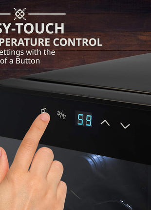 Ivation 51 Bottle Compressor Wine Cooler Refrigerator with Wi-Fi Smart App Control Cooling System | Large Freestanding Wine Cellar Fridge For Red White Champagne or Sparkling, Black Glass Door & Lock