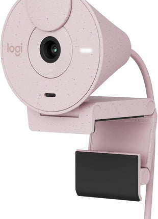 Logitech Brio 300 Full HD Webcam, auto Light Correction, Noise reducing mic, Privacy Shutter, USB-C, Works with Microsoft Teams, Google Meet, Zoom, for Streaming and Video Calling - Rose
