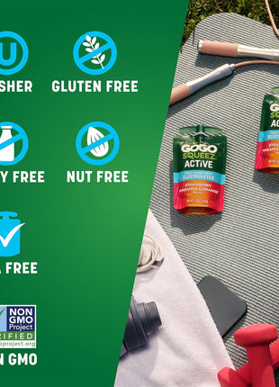 GoGo squeeZ Active Fruit Blend with Electrolytes | 18-Count Variety Pack | Blueberry Strawberry Lemon & Strawberry Pineapple Orange | Made with Real Fruit and Antioxidants Vitamin A, E, & C?