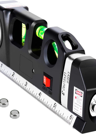 Laser Level Line Tool, Multipurpose Laser Level Kit Standard Cross Line Laser leveler Beam Tool with Metric Rulers 8ft/2.5M for Picture Hanging cabinets Tile Walls by AikTryee.