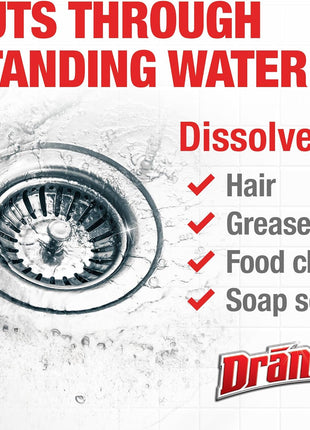 Drano Max Gel Drain Clog Remover and Cleaner for Shower or Sink Drains, Unclogs and Removes Hair, Soap Scum, Blockages, 32 oz