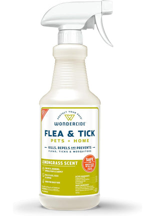 Wondercide - Flea, Tick & Mosquito Spray for Pets and Home with Natural Essential Oils - Killer, Control, Prevention, Treatment - Lemongrass 16 oz