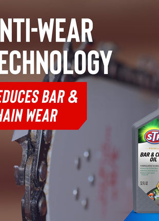 STP Premium Bar and Chain Oil, Tools and Chainsaw Oil Treatment Reduces Bar and Chain Wear, 32 Oz