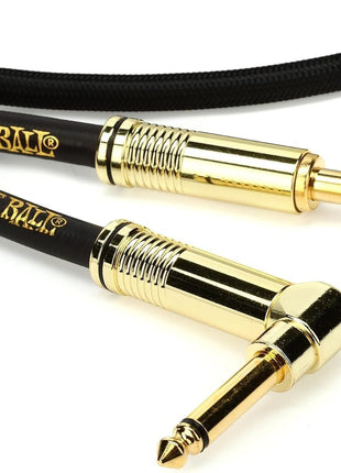 Ernie Ball Braided Instrument Cable, Straight/Angle, 10ft, Black (P06081)