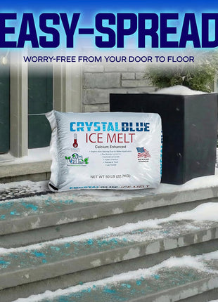 Snow Joe Crystal Blue Snow & Ice Melter, Heat-Generating Crystals, 50 Lb Bag - Fast-Acting Commercial Deicer and Remover for Concrete, Driveway, Sidewalk, and Outdoor Spaces