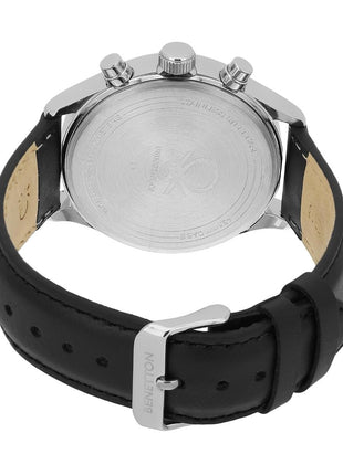 United Colors of Benetton Signature Analog Watch for Man with Black Round Dial & Black Leather Strap Band Water Resistant Men's Wrist Watches - UWUCG2401