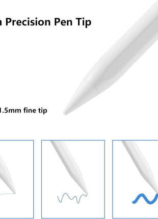Stylus Pen for iPad A16 11th 10th 9th 8th 7th 6th Generation, iPad Pro 12.9 11 13 inch M4, iPad Air M3 M2 5th 4th 3rd Gen, iPad Mini A17 Pro 7 6 5, for Apple Pencil Pro 1st 2nd Gen Alternative (White)