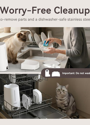 Automatic Cat Dog Feeder with Camera 4L, 2.4G/5G WiFi Smart Pet Food Dispenser with Night Vision, 2-Way Audio, Meat Call and Motion Alert, Stainless Steel Bowl, Dual Power Support, AI Feature