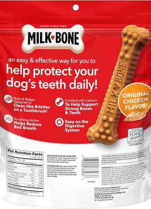 Milk-Bone Brushing Chews Daily Dental Dog Treats, Chicken Flavor, Large, 25 Count
