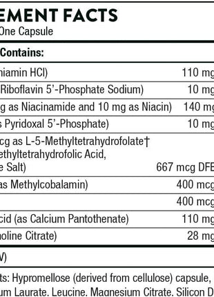 THORNE - Basic B Complex (60 Capsules) & Memoractiv (60 Capsules) Bundle - Supports Brain Health, Cellular Energy Production & Focus - Gluten Free, Dairy Free