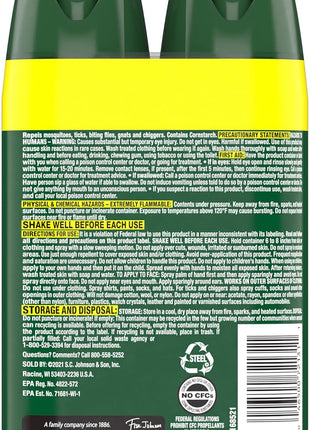 OFF! Deep Woods Insect Repellent Aerosol, Dry, Non-Greasy Formula, Bug Spray with Long Lasting Protection from Mosquitoes, 4 Oz, 2 Count