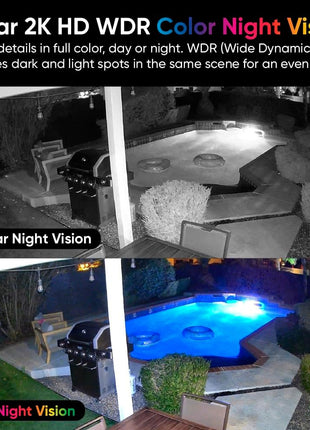 WYZE Duo Cam Pan Indoor/Outdoor IP65 2K 360° Pan/Tilt Smart Home Security Camera with Color Night Vision, Compatible with Alexa & Google Assistant, White