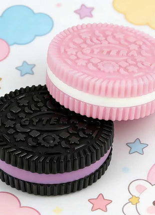 Gytera Sticky Cookie Squishies Fidget Toys Adults, Squeeze Toys Sensory Toys with Autism, Stress Balls for Adults Fidgets Birthday Gifts Party Favors (2 Pack Pink Black)