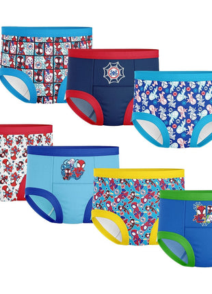 Spiderman Boys' Superhero 7pk-10pk Potty Training Pants With Success Chart & Stickers With Spiderman, Hulk & More Sizes 18m, 2t, 3t, 4t