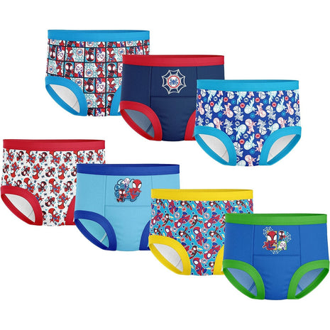 Spiderman Boys' Superhero 7pk-10pk Potty Training Pants With Success Chart & Stickers With Spiderman, Hulk & More Sizes 18m, 2t, 3t, 4t