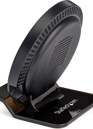 StarTech.com 15W Qi Wireless Charging Stand - Qi Certified Wireless Charger Stand or Pad - Adjustable - Universal Wireless Charging Pad for Smartphone - iPhone/Samsung Galaxy/Google Pixel (QWCHSTAND)