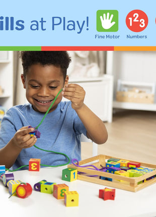 Melissa & Doug Deluxe Wooden Lacing Beads - Educational Activity with 27 Beads and 2 Laces
