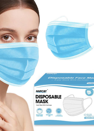 NNPCBT 100PCS 3 Ply Black Disposable Face Mask Filter Protection Face Masks