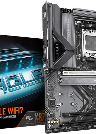 GIGABYTE X870 Eagle WIFI7 AMD AM5 LGA 1718 Motherboard, ATX, DDR5, 4X M.2, PCIe 5.0, USB4, WIFI7, 2.5GbE LAN, EZ-Latch, 5-Year Warranty