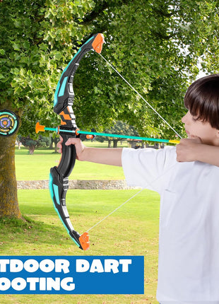 JOYIN Kids Bow and Arrow Set, LED Light Up Archery Toy Set with 9 Suction Cup Arrows, Target & Arrow Case, Indoor and Outdoor Hunting Play Gift Toys for Kids, Boys & Girls Ages 6-12