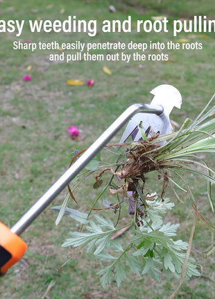 Weed Remover Tool,Portable Garden Weeder Tool,New Gardening Weeding Tools,for Garden Hand Tools for Vegetable Gardening Backyard Farm Planting & Uprooting Weeding Tool (Rubber Handle)